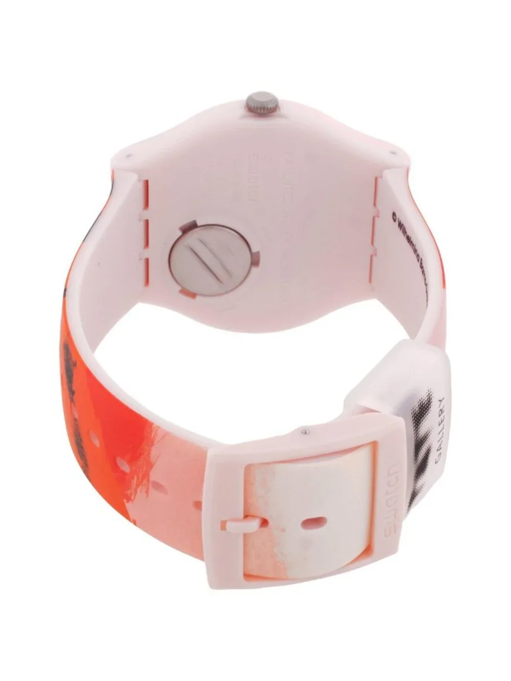 NWT Swatch Barns-Graham's Orange And Red On Pink Quartz Watch
